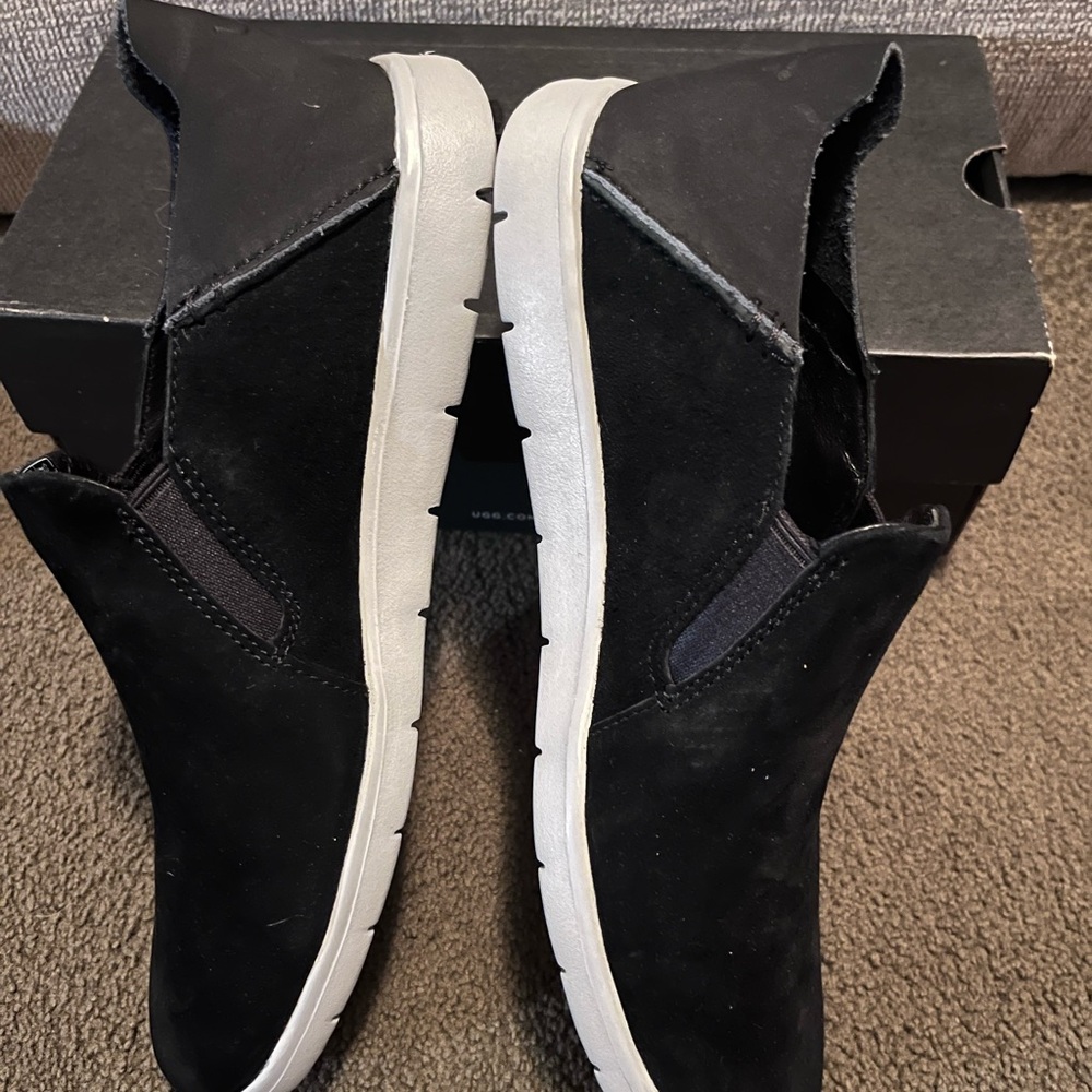 UGG Men’s black suede slip ons size 7